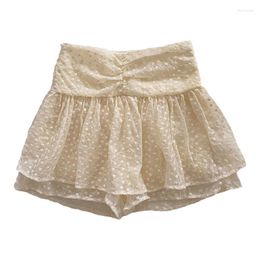 Skirts Summer Korean French Style Sweet Flower High Waisted Skirt For Women