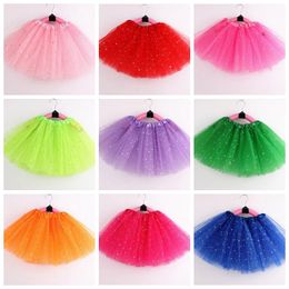 Girls Tutu Skirts Kids Clothes Stars Glitter Ballets Fancy Pettiskirt Sequin Stage Dancewear Costume Summer Tulle Princess Mini Dress ZZ