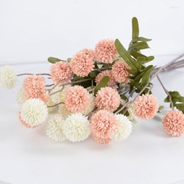 Decorative Flowers 1/3Pcs Silk Dandelion Flower Ball Fake DIY Home Garden Wedding Decoration Artificial Bouquet Valentine's Day Gift