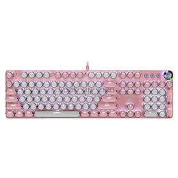 Keyboard Mechanical Punk Keyboard Wired Computer Office Gaming Knob True Mechanical Keyboard HKD230808