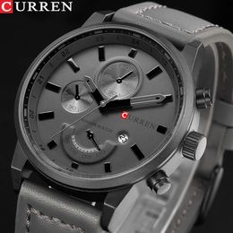 Fashion Quartz Watch Men Watches CURREN Male Clock Analogue Sport Mens Wristwatch Casual Relogio Masculino Leather Drop251a