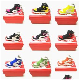 Shoe Parts Accessories Wholesale Designer Mini Sile Sneaker Keychain With Box For Men Women Kids Key Ring Gift Shoes Keychains Handbag Ch