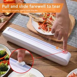 Other Kitchen Tools Fixing Foil Cling Film Wrap Dispenser Food Cutter Plastic Sharp Storage Holder Tool Accessories 230826