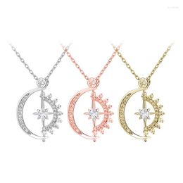 Pendant Necklaces Badass Squad Necklace Fashion Crystal Sun And Moon Chain For Women Girls Statement Jewelry Gifts