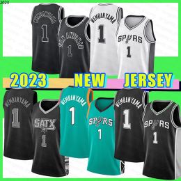 Custom San Antonio''Spurs''New Basketball Jersey Mens Youth Kids 2023 1 Victor Wembanyama 451 men women youth kids sleeveless polyester sport