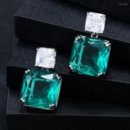 Dangle Earrings Kellybola Trendy Cute Square For Women Wedding Cubic Zircon Dubai Bridal Costume Jewellery Daily Party