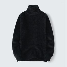 Men's Sweaters 2023 Autumn Men Imitation Mink Velvet Turtleneck Sweater Knitted Pullover Winter Arrival Fashion Jumepr Man Thick