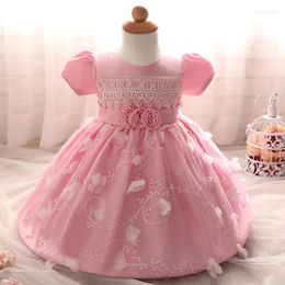 Girl Dresses Baby Girls Dress Flower Wedding Gauze Princess Hundred Days 1 Year Birthday Tutu 0-2