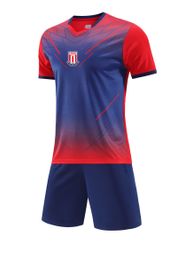 Stoke City F.C. Men's Tracksuits high-quality outdoor leisure sport training suits with short sleeves and thin Sports shirt