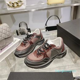 Designer luxury casual shoes genuine leather plaid wool splicing classic Colour matching comfortable sneakers