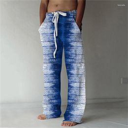 Men's Pants Selling Large StraightTube With Elastic DrawstringFront Pocket 3D Printing Colour Soft And Comfortable