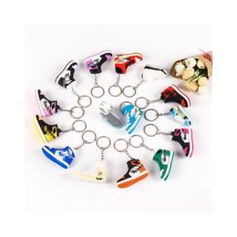 Shoe Parts Accessories Fashion Stereo Sneakers Keychains 3D Mini Basketball Shoes Model Pendant Boyfriend Birthday Cake Decorations Dhqjv