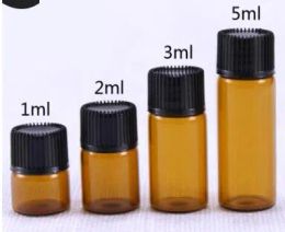 1ml 2ml Mini Amber Glass Essential Oil Sample Bottles Reducer & Cap Refillable Bottles Glass Vials For Sale 1000pcs LL