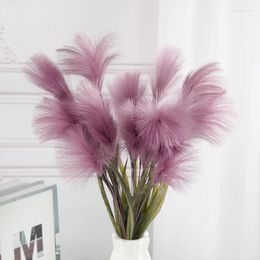 Decorative Flowers 1pc Artificial Pampas Reed Bouquet Wedding Party Decoration Home Decor Fake Realistic Plant Reeds Fluffy Flower