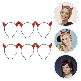 Bandanas 6 Pcs Devil's Horn Headband Halloween Hair Ornament Party Cosplay Headpiece Hairband Props Unique Decor