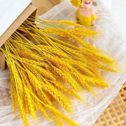 Decorative Flowers 50 Pcs Natural Wheat Ear Flower Dried For High Quality Artificial Bridal Wedding Bouquet Party Supplies Pampas