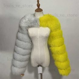 Fashion Winter High Quality Faux Fur Coat Women Elegant Patchwork Long Sleeve Warm Mink Short Jackets Furry Coat Femme Top T230808