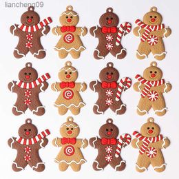 6/10pcs Gingerbread Man Charms Christmas Hanging Pendants Christmas Tree Ornament For Home Christmas Decorations Gift New Year L230620