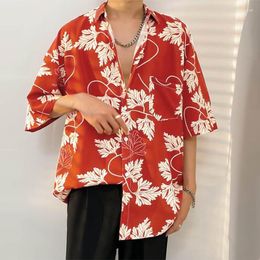 Men's Casual Shirts INCERUN 2023 Men Shirt Printing Lapel Short Sleeve Button Clothing Summer Loose Streetwear Vacation Hawaiian S-5XL