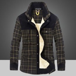 Men's Jackets Winter Jacket Men Thicken Warm Fleece Shirts Coats 100% Cotton Plaid Flannel Jacket Military Clothes Chaquetas Hombre Size M-4XL 230807