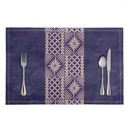 Table Mats Kitchen Accessories Custom Polynesian Tribal Samoa Fiji Mat Polyester Placemats Printing Individual Tablecloth For