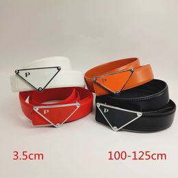 Mens Designer Belts Triangle logo women Genuine Leather ladies jeans belt pin buckle casual strap wholesale cinturones size 95-125 cm