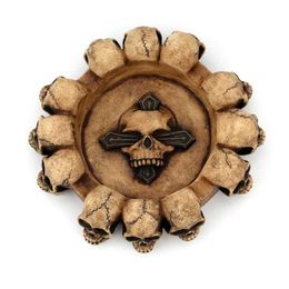 Resin Skull Ashtray Cigarette Tray Container Resin Smoking Accessories Hotel Office Decoration Funny Ashtray Tray HKD230808