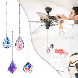 Chandelier Crystal 4 Pieces Ceiling Fan Hanging Decoration Pull Chain Extension For Light Easter Eggs Large Paper Harden Stained Glass