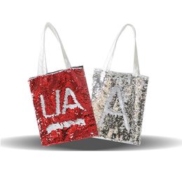 Evening Bags Reversible Magic Sublimation Blank Sequin Tote Single Shoulder For Heat Transfer Printing DIY Christmas Gift Women Girls 230807