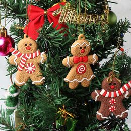 6/12Pcs Gingerbread Man Ornaments Christmas Decorations Tree Hanging Pendants Christmas Cute Funny Kid Gift 2024 Navidad Decor