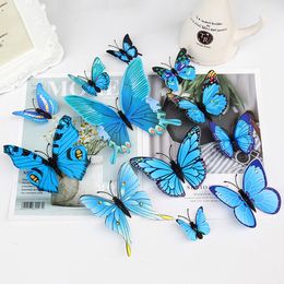 Wall Stickers 12 pieces of 3D Butterfly Beautiful Living Room Decals Home Decoration Diy 230808