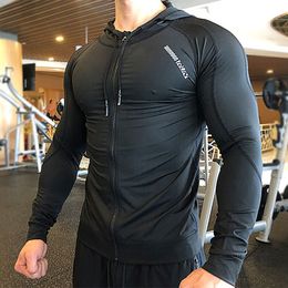 Men's Jackets KAMB Men's Jacket Zip Hoodie Long Sleeve T-shirts Gym Sports Clothing Running Male Coat Jackets For Men Hooded Sweatshirts 230807