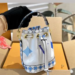 Nano Woman Bucket Bags Mini Designer Handbags With Letter Floral Pattern Shoulder Bags 16cm Purses Luxury Crossbody Bag 9 Types Exquisite
