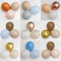 5/10/12in Double Stuffed Boho Balloons 10/20pcs Beige Blush Balloon Baby Shower Wedding 1st Birthday Party Engagement Decoration HKD230808