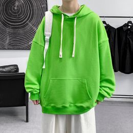 Men's Hoodies Polyester Men Oversized Hip Hop Basic Pure Colour Fashion Clothing Streetwear Casual Tops 2023