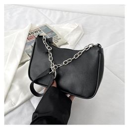 Evening Bags Shoulder Women Underarm Chain Bag PU Candy Colors Zipper Summer Simple Students Daily Casual Handbags OL Korean Style Chic