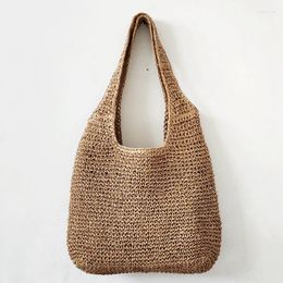 Duffel Bags Casual Women's Woven Shoulder Bag Large Capacity Shopper Totes Female Beach Travel Handbags Handmade Underarm