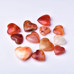 Decorative Figurines 1PC Natural Rd Agate Heart Stone Loving Transfer Cyanite Ore Good Luck Energy Necklace Pendant Chain Jewellery For Woman
