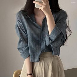 Women's Blouses Sun Proof Shirts Women Loose Solid Breathable Sheer Long Sleeve Streetwear Summer Thin Female Casual Daily Korean Style