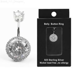 925 sterling silver belly ring cubic zircon belly Bar Navel Piercings Jewellery L230808