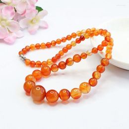 Pendant Necklaces Natural Agate Tower Chain Necklace Chalcedony Coloured Bead Antique Jewellery Jade