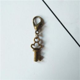 Charms 4 Pcs Bronze Colour Tiny Key Clip On Charm Perfect For Necklace And Bracelets Zipper Pull