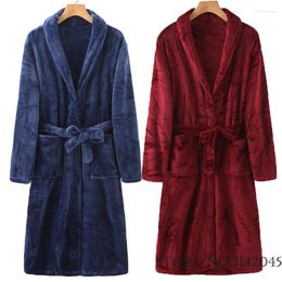 Women's Sleepwear Autumn Winter Flannel Couple Robe Thickened Warm Coral Fleece Kimono Bathrobe Gown Loose Casual Nightgown Home Wear