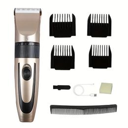 Professional Hair Clipper & Beard Trimmer - 4 Sizes, Electric Cordless, USB Rechargeable, Sharp & Durable - Perfect for All Hair Types!