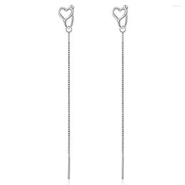 Dangle Earrings Hollow Out Heart Ear Clip For Women Korean Style Two Wears In One Long Line Fashion Jewellery Gifts Girls