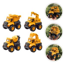 ElectricRC Car Four Piece Set Children Toy Excavator Truck Plaything Simulation Engineering Vehicles 230807