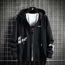 Men's Hoodies Sweatshirts Zip Up Casual For 2023 Spring Autumn Black Hoodie Sweatshirt Men Hip Hop Skateboard Streetwear Clothes Oversize 6XL 7XL 8XL 230807