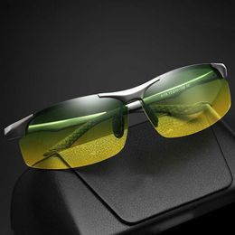 Sunglasses Men Fashion Day Glasses For Night Vision Photochromic Gradient Driving Outdoor Polarised UV400 Male Eyeglasses 2173 L230808