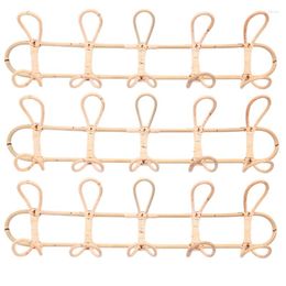 Hangers 3X Large Rattan Wall Hooks Clothes Hat Hanging Hook Crochet Cloth Holder Organiser Decor For Home