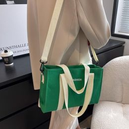 Evening Bags High Quality Shoulder Bag Women's Canvas Fashion Student Schoolbag Designer Senior Handbag Reusable Mall Shopping